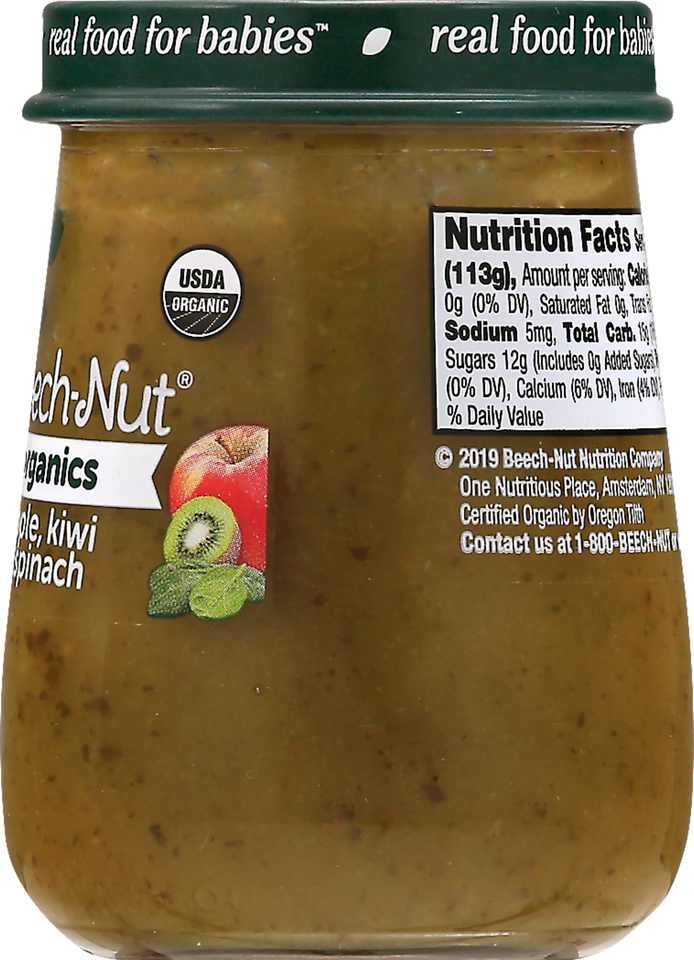 (10 Pack)  Organics Stage 2, Apple Kiwi & Spinach Baby Food, 4 oz Jar - Premium Baby Food Stage 2 from Beech-Nut - Just $17.99! Shop now at Kis'like
