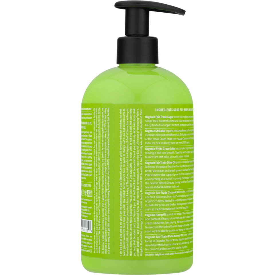 Dr. Bronner's Organic Lemongrass Lime Sugar Pump Soap 24oz Green 24 oz - Premium Body Wash & Shower Gel from Dr. Bronner's - Just $20.99! Shop now at Kis'like