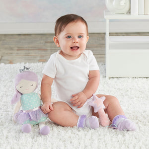 Baby Aspen Phoebe the Fairy Princess Plush Plus Rattle and Socks for Baby Purple NA - Premium Baby Toy Gift Sets from Baby Aspen - Just $34.99! Shop now at Kis'like