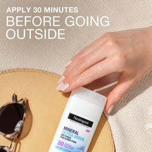 Neutrogena Ultra Sheer Dry Touch SPF 50 Mineral Sunscreen Stick for Sensitive Skin, Face & Body Sunscreen with Zinc Oxide & Vitamin E, No White Residue, Non-Comedogenic & Vegan, 1.5 oz - Premium Body Sunscreens from Neutrogena - Just $15.89! Shop now at Kis'like