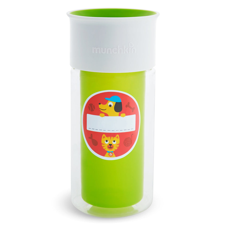 Munchkin Miracle Insulated Sticker Cup, 9 Ounce, Color May Vary Colors May Vary - Premium Sippy Cups: Spoutless from Munchkin - Just $18.38! Shop now at Kis'like