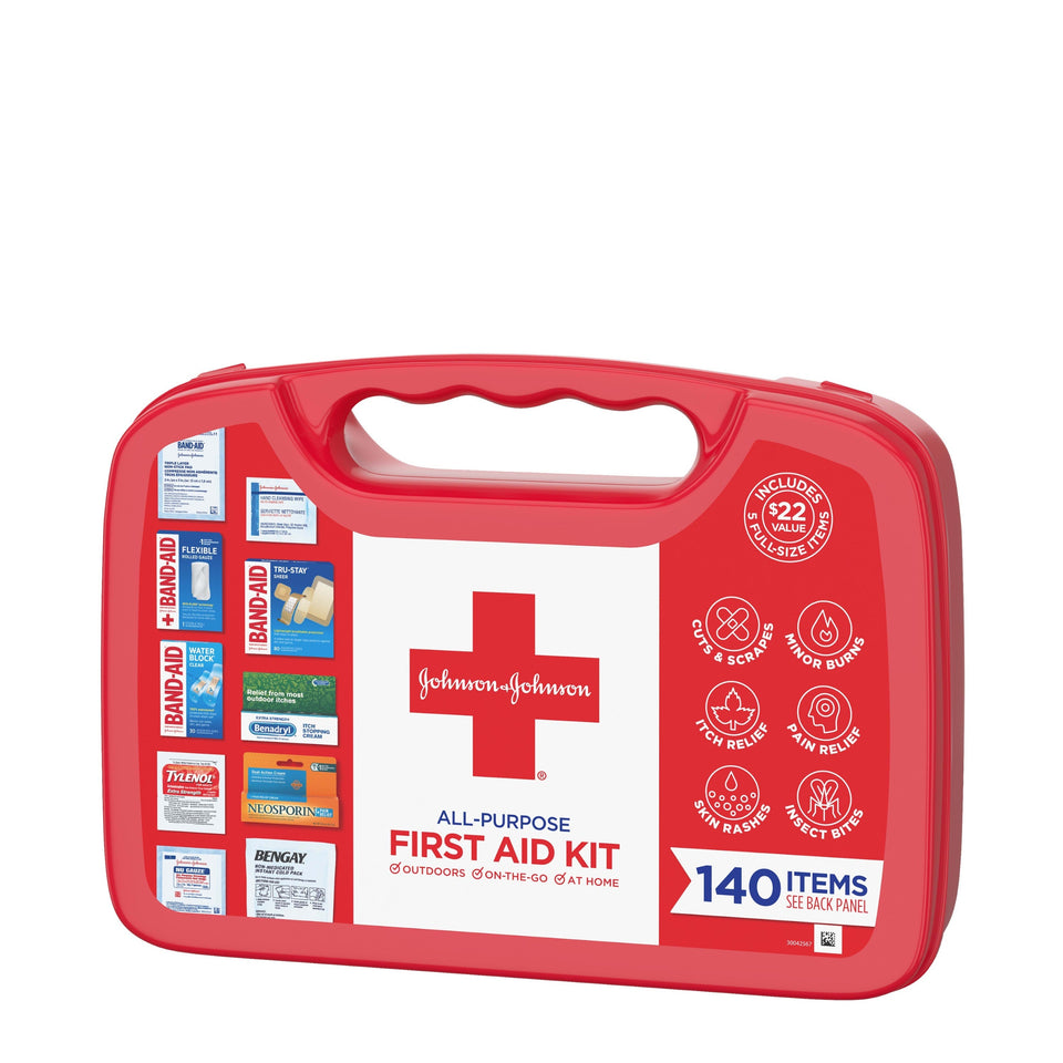 Johnson & Johnson All-Purpose Portable Compact First Aid Kit, 140 pc Other 140 ct - Premium Johnson & Johnson First Aid Kits from Johnson & Johnson - Just $14.99! Shop now at Kis'like