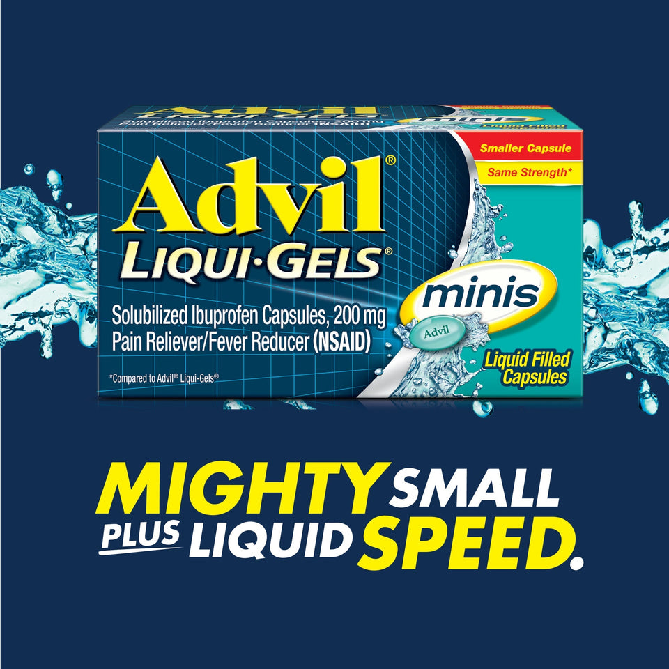 Advil Liqui-Gels Minis Pain and Fever Liquid Capsules, 200 Mg Ibuprofen, 80 Count N/a 80 ct - Premium Headaches & Fever from Advil - Just $13.99! Shop now at Kis'like
