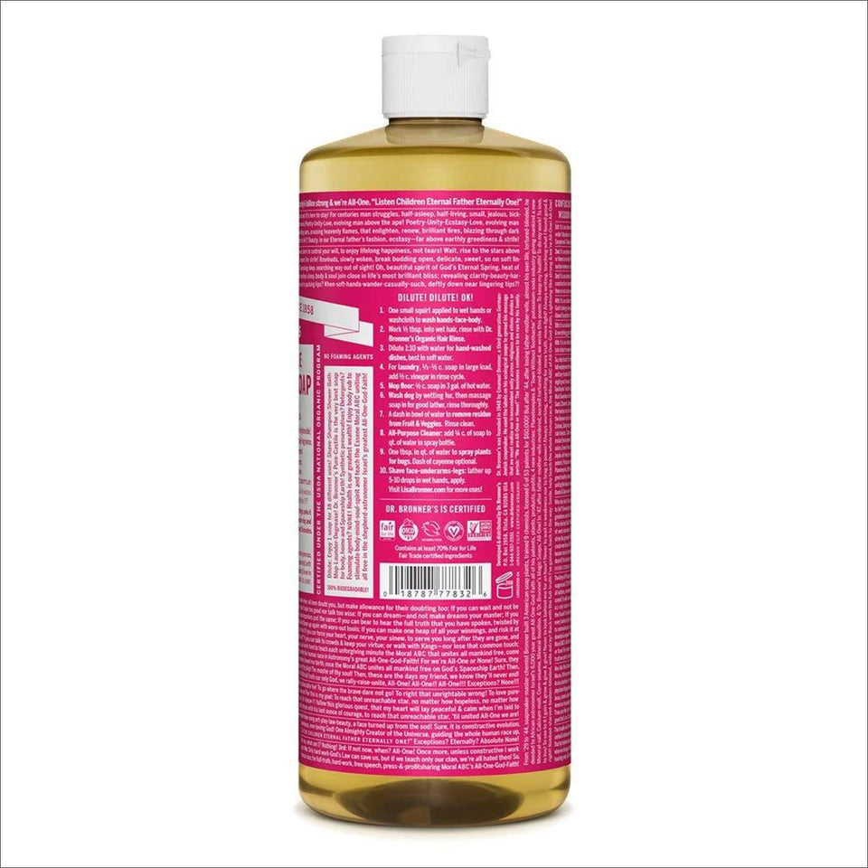 Dr. Bronner's Rose Pure-Castile Liquid Soap - 32oz Pink 32 oz - Premium Body Wash & Shower Gel from Dr. Bronner's - Just $26.23! Shop now at Kis'like