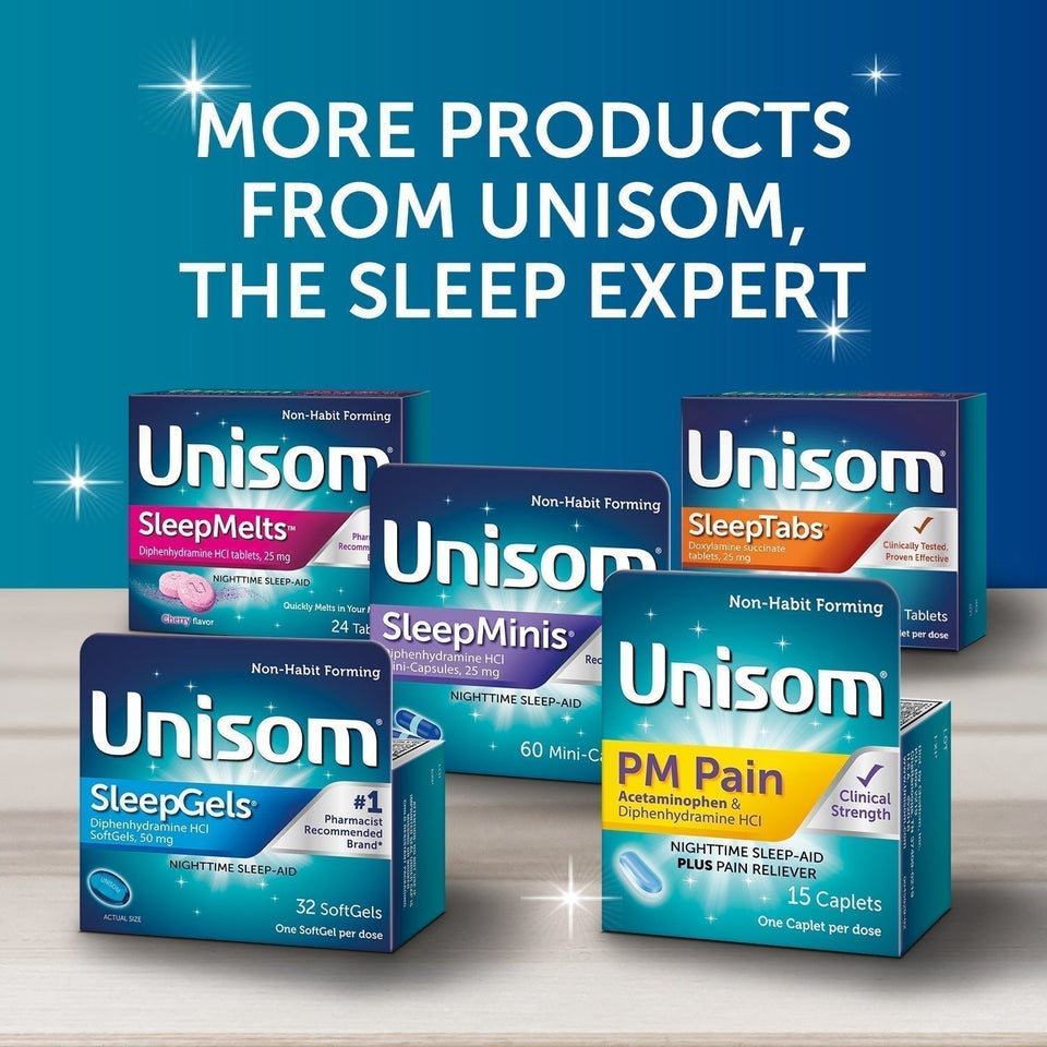Unisom SleepGels SoftGels (32 Ct), Sleep-Aid, Diphenhydramine HCI Multicolor 32 - Premium Unisom from Unisom - Just $10.99! Shop now at KisLike