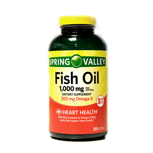Spring Valley Omega-3 Fish Oil Soft Gels, 1000 mg, 300 Count No Gluten, Dairy, or artificial sweetene 300 softgels - Premium Circulatory Support from Spring Valley - Just $28.99! Shop now at Kis'like