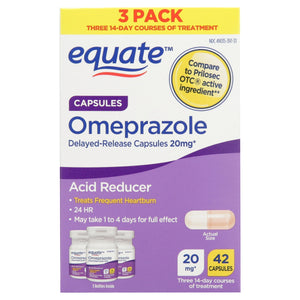 Equate Omeprazole Delayed-Release Capsules, 20 mg, 42 Count, 3 pack Pink,White - Premium Equate Heartburn Relief & Antacids from Equate - Just $20.99! Shop now at KisLike