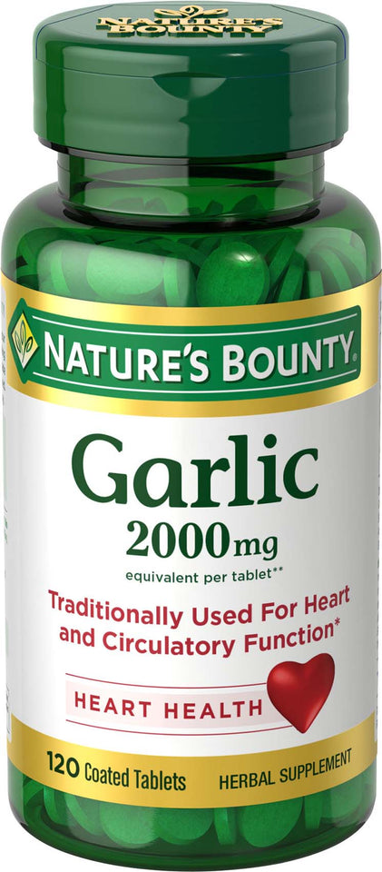 Nature's Bounty Garlic Tablets, Heath Health, 2000 Mg, 120 Ct Original 4 Bottles each of 12 - Premium Cholesterol Support from Nature's Bounty - Just $9.99! Shop now at Kis'like