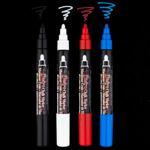 Marvy Uchida Bistro Chalk Marker, Broad Tip, Primary Colors, 4 Pc Set, 551740233 Red Black/Red/Blue/White - Premium Shop Markers by Brand from Marvy Uchida - Just $12.99! Shop now at Kis'like