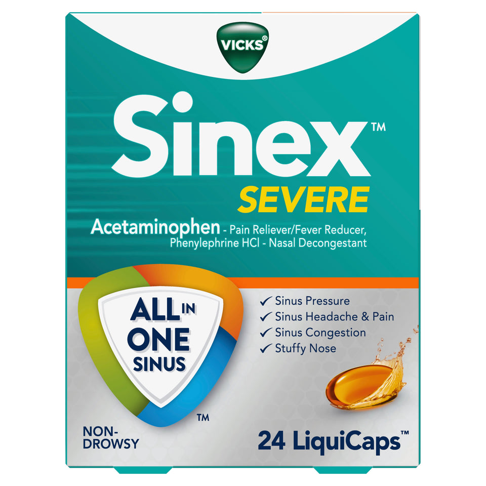 Vicks Sinex Severe Sinus Pressure, Pain, Congestion LiquiCaps, 24 Ct Multicolor - Premium Vicks from Vicks - Just $8.99! Shop now at Kis'like