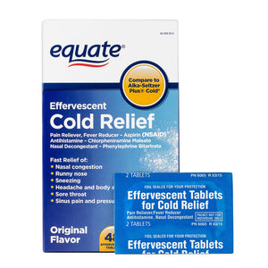 Equate Effervescent Cold Relief Tablets, 325 mg, 48 Count 48 tablets - Premium Equate from Equate - Just $7.99! Shop now at Kis'like