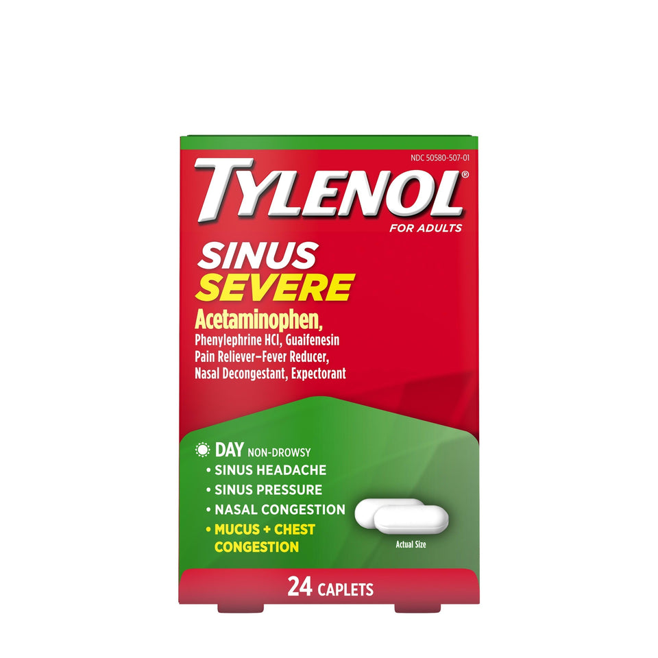 TYLENOL Sinus Severe Non-Drowsy Day Cold & Flu Relief Caplets, 24 Ct Other - Premium Headaches & Fever from TYLENOL - Just $10.99! Shop now at Kis'like