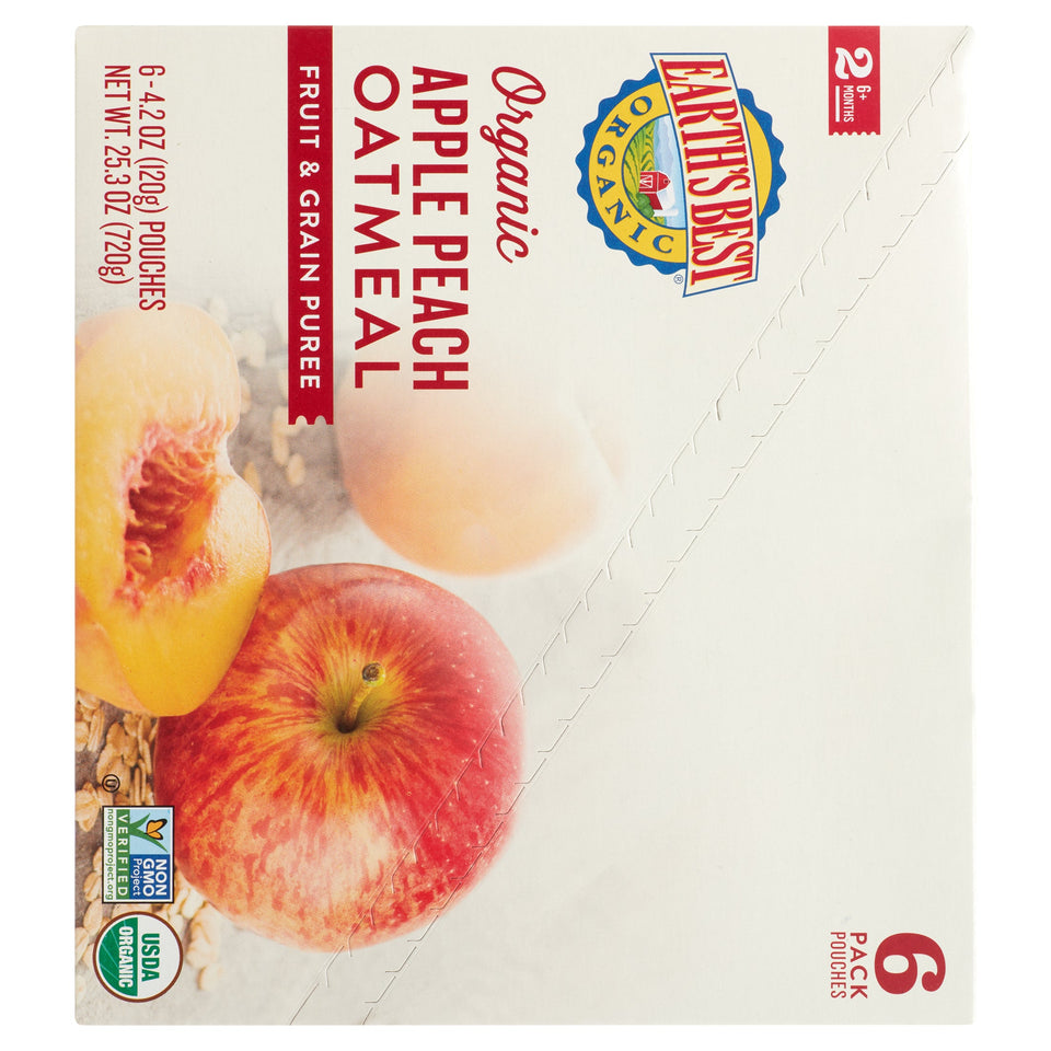 Earth's Best Organic Stage 2, Apple Peach Oatmeal Baby Food, 1 Pouch (120g) Pouch Multicolor 4.2 oz - Premium Baby Food Stage 2 from Earth's Best - Just $3.99! Shop now at Kis'like