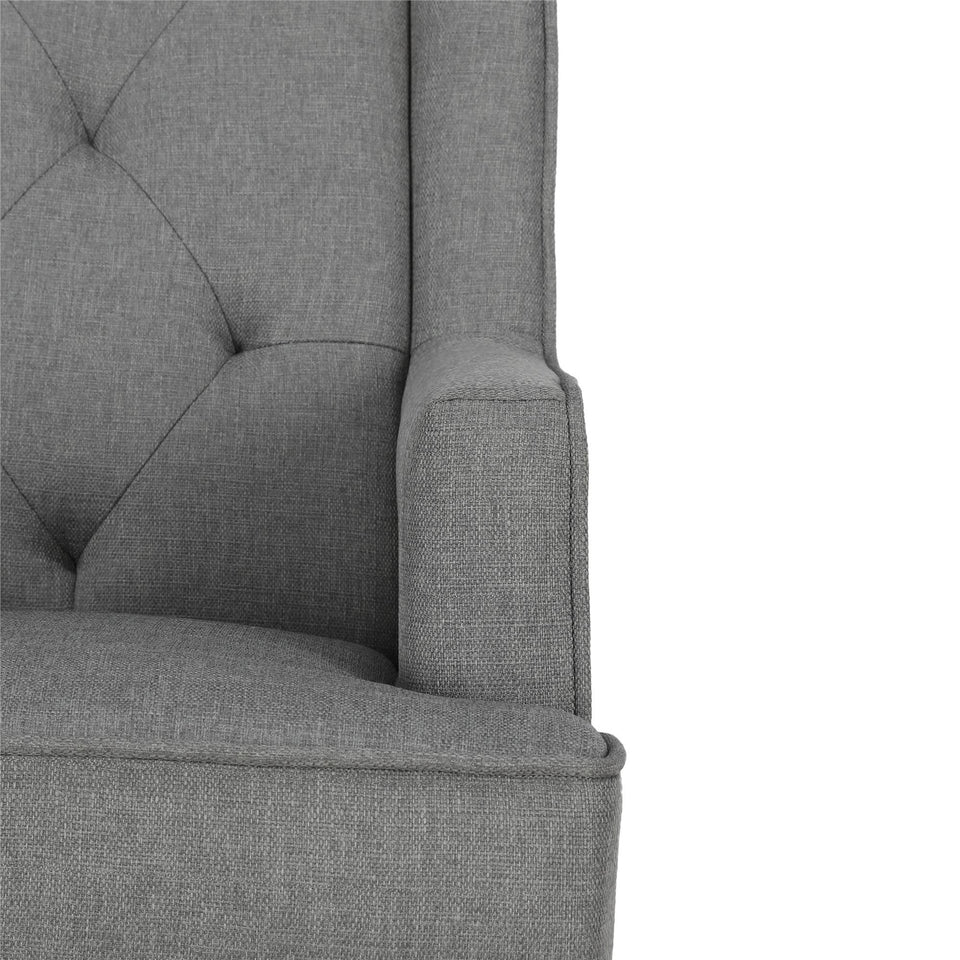 Baby Relax Bennet Transitional Wingback Rocker Chair, Gray Grey Linen - Premium Nursery Gliders & Rocking Chairs from Baby Relax - Just $291.99! Shop now at Kis'like