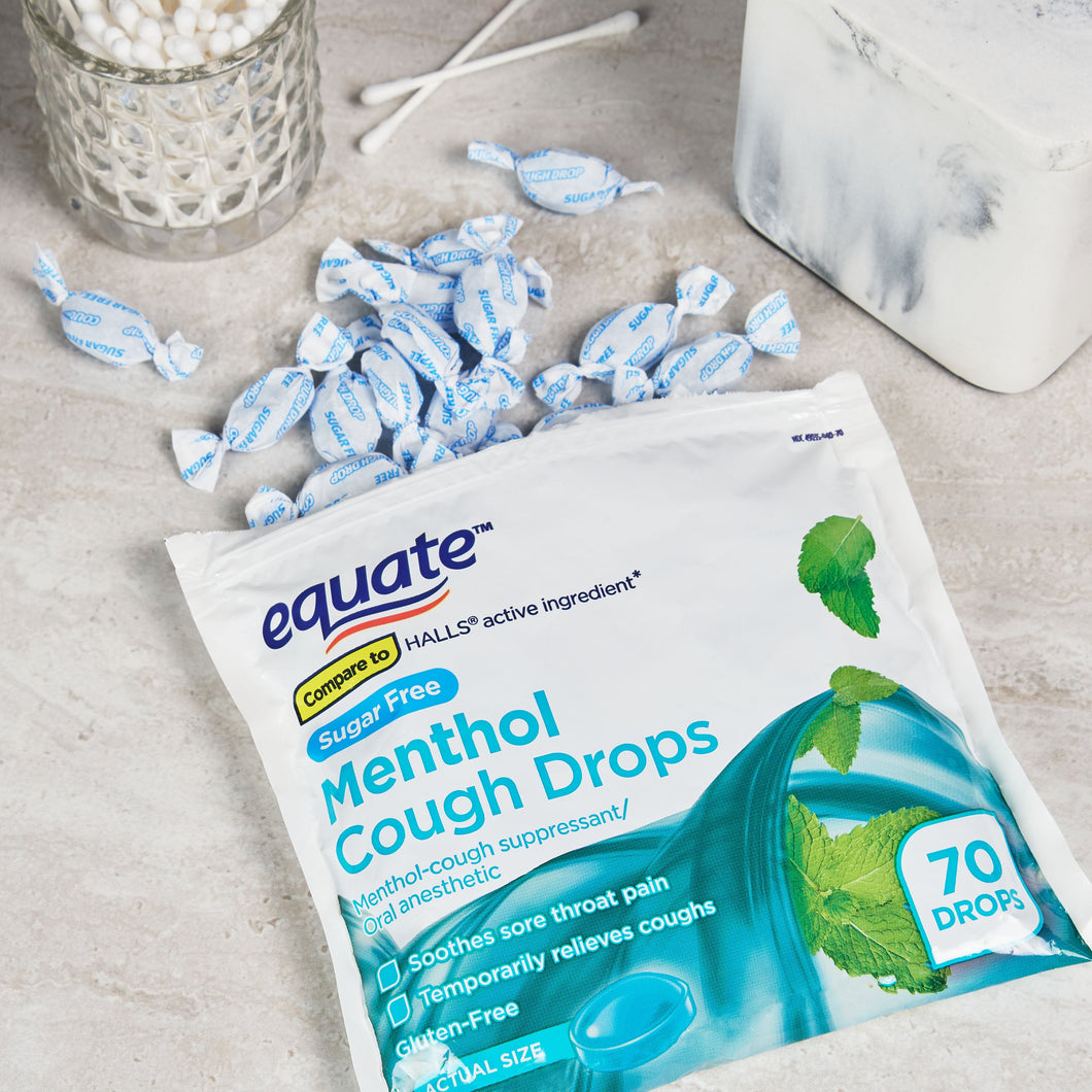 Sugar-Free Menthol  Drops, 70 Count - Premium Equate Sugar from Equate - Just $4.99! Shop now at Kis'like