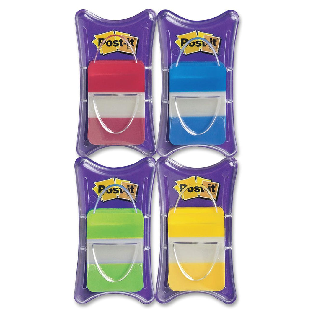 Post-it Tabs, 1 in. Solid, Asst Colors, 25/Color, 25/Dispenser, 4 Dispenser/Pack Assorted 1 