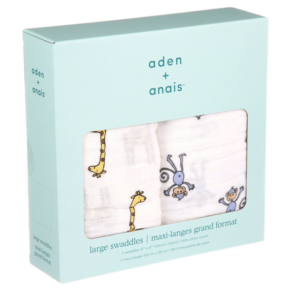 aden + anais classic swaddles jungle jam 2-pack Gray One Size - Premium Baby Proofing for Newborns from aden + anais - Just $35.72! Shop now at Kis'like