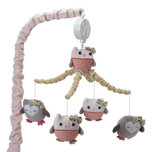 Lambs & Ivy Family Tree Pink/Gray/Tan Owl Musical Baby Crib Mobile Orange - Premium Crib Mobiles from Lambs & Ivy - Just $42.99! Shop now at Kis'like