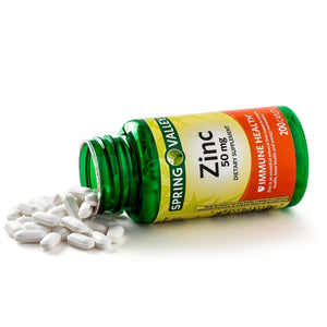 Spring Valley Zinc Caplets, 50 mg, 200 Ct Bronze - Premium Zinc from Spring Valley - Just $6.99! Shop now at Kis'like