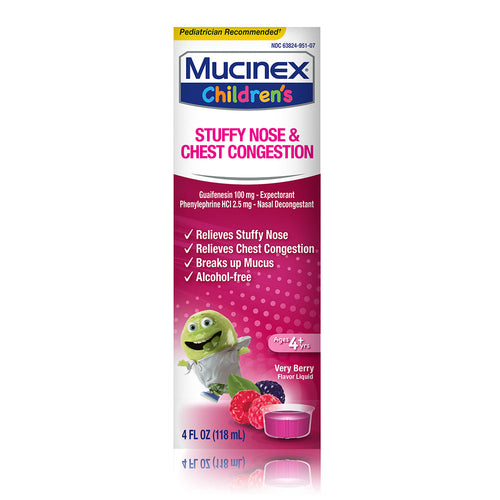 Mucinex Children's Liquid - Stuffy Nose & Cold Mixed Berry 4 oz. (Packaging May Vary) Multicolor 4 fl oz - Premium Kid's Mucinex from Mucinex - Just $12.99! Shop now at KisLike