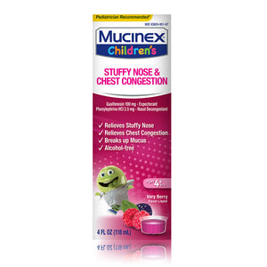 Mucinex Children's Liquid - Stuffy Nose & Cold Mixed Berry 4 oz. (Packaging May Vary) Multicolor 4 fl oz - Premium Kid's Mucinex from Mucinex - Just $12.99! Shop now at Kis'like