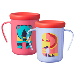 Tommee Tippee Easiflow 360° Spill-Proof Trainer Cup with Travel Lid, Elephant & Bear – 6m+, 2pk Purple - Premium Feeding Savings from Tommee Tippee - Just $22.81! Shop now at Kis'like