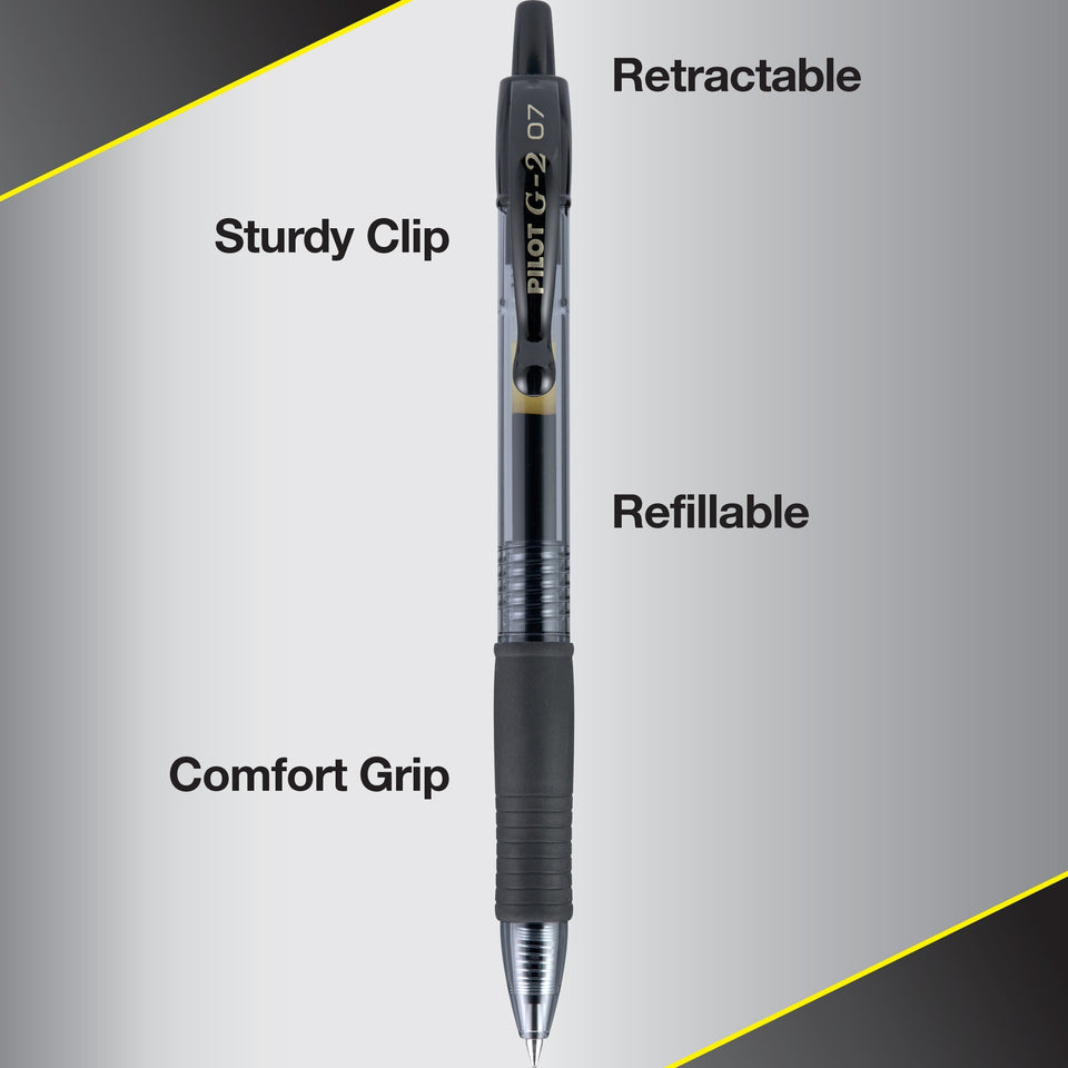 Pilot, PIL31020, G2 Retractable Gel Ink Rollerball Pens, 12 / Dozen Black Pilot G2 Gel Ink Rol - Premium Pens & Refills from Pilot - Just $17.99! Shop now at Kis'like