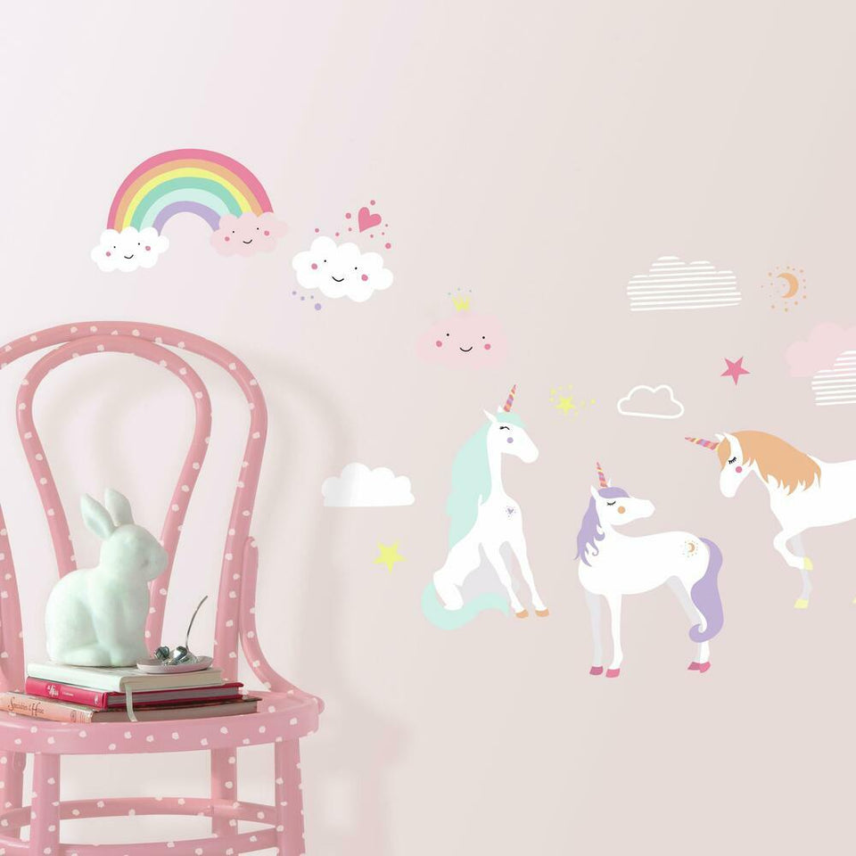 RoomMates Unicorn Peel & Stick Wall Decal Multicolor 36.50 x 75.60 x 1.00 - Premium Baby Wall Decor from RoomMates - Just $13.99! Shop now at Kis'like