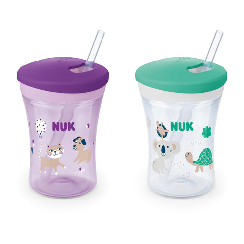 NUK Evolution Straw Cup, 8 oz., 2-Pack Purple - Premium Sippy Cups: Straw Cups from NUK - Just $26.99! Shop now at KisLike