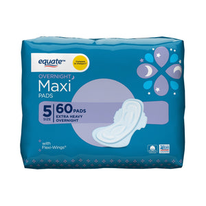 Equate Maxi Pads with Wings, Extra Heavy Overnight, Size 5, 60 Count White   Buy Equate Pads from Equateautolisted, Count, Equate, Extra, Heavy, Maxi,  Pads, Size, source-wus, White, with – KisLike
