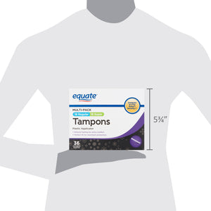 Equate Unscented Tampons With Plastic Applicator - Regular And Super - 36 Ct White 36 Unscented Tampons - Premium All Feminine Care from Equate - Just $6.99! Shop now at Kis'like