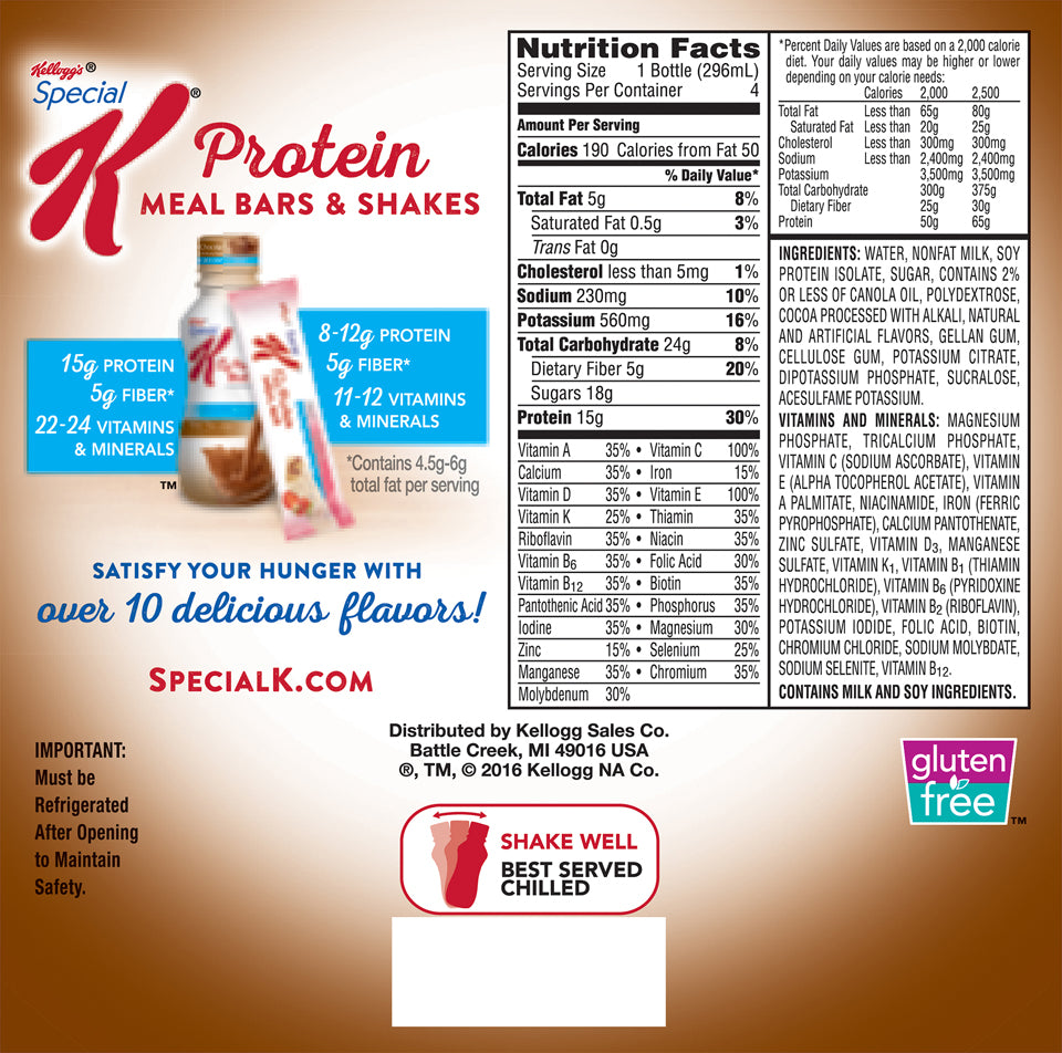 Kellogg's Special K Protein Liquids Protein, Milk Chocolate, 15g Protein, 12 Bottles - Premium Protein Shakes from Special K - Just $27.46! Shop now at Kis'like