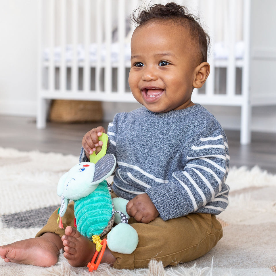 Infantino Pull & Play Jittery Pal - Elephant Teal - Premium Stroller & Car Seat Toys from Infantino - Just $9.99! Shop now at Kis'like