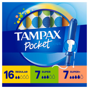 Tampax Pocket Pearl Tampons, Unscented, Reg/Sup/Sup+, Multi, 30 Ct White - Premium HSA Eligible Feminine Care from Tampax - Just $10.99! Shop now at Kis'like