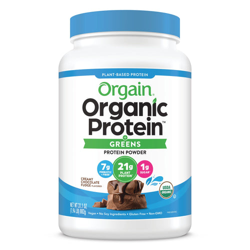 Orgain Organic Protein + Greens Powder, Creamy Chocolate Fudge, 21g Protein, 1.94 lb 1.94 lbs - Premium Plant Protein Blend from Orgain - Just $37.71! Shop now at Kis'like