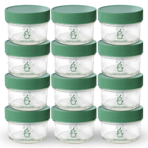 Sage Spoonfuls Glass Big Batch 4oz Glass Baby Food Storage Containers With Twist-Off Lids (12-Pack) Clear 4 oz - Premium Food Prep Parts & Accessories from Sage Spoonfuls - Just $41.95! Shop now at Kis'like