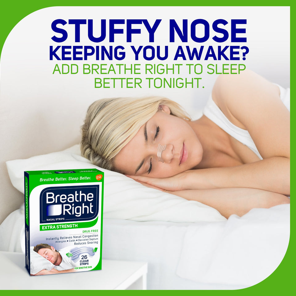 Breathe Right Nasal Strips To Stop Snoring, Drug-Free, Extra Clear, 26 Count Multicolor - Premium Sleep & Snoring Aids from Breathe Right - Just $20.90! Shop now at Kis'like