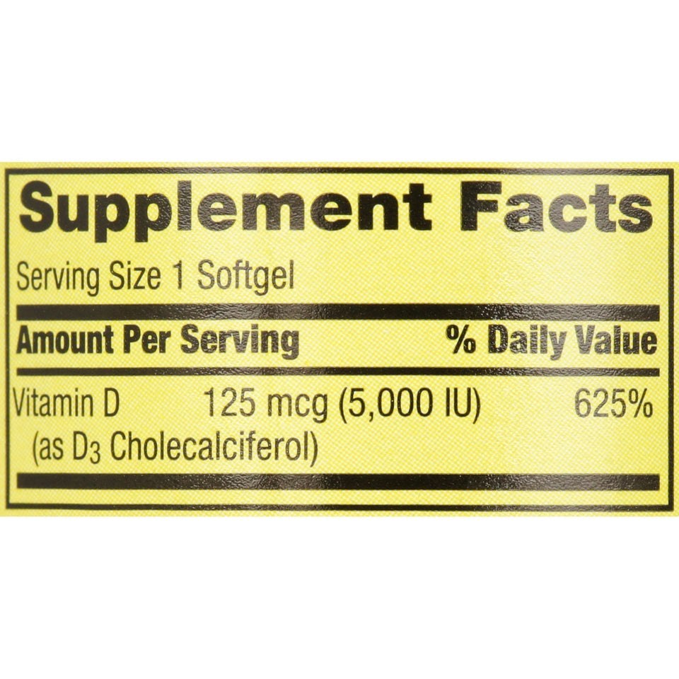 Spring Valley Vitamin D3 Softgels, 5000 IU, 100 Count NA - Premium Stress Support Supplements from Spring Valley - Just $8.99! Shop now at KisLike