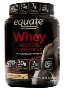 Equate BCAA, Vanilla & Whey Protein Supplements, Smooth Vanilla, 50 g, 32.38 oz - Premium Protein from Equate - Just $24.48! Shop now at Kis'like