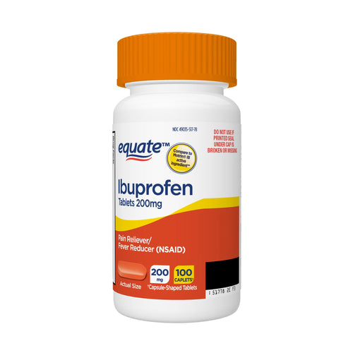 Equate Ibuprofen Tablets, 200 mg, Pain Reliever and Fever Reducer, 100 Count (Capsule-Shaped Tablets) - Premium Equate Headaches & Fever Relief from Equate - Just $3.99! Shop now at Kis'like