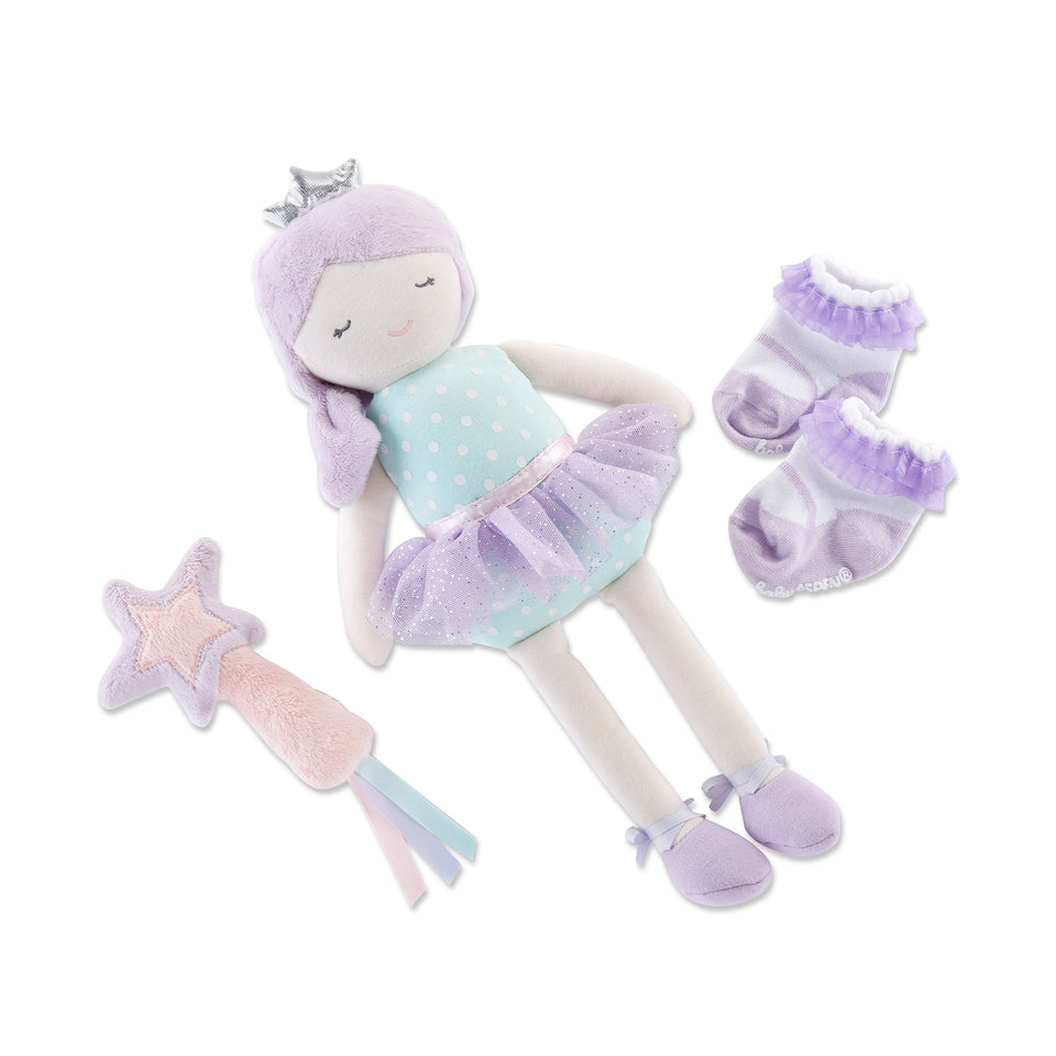 Baby Aspen Phoebe the Fairy Princess Plush Plus Rattle and Socks for Baby Purple NA - Premium Baby Toy Gift Sets from Baby Aspen - Just $34.99! Shop now at Kis'like