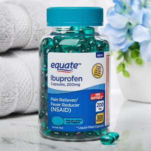 Equate Ibuprofen Mini Softgels, Pain Reliever and Fever Reducer, 200 mg, 300 Count Unisex - Premium Menstrual Pain from Equate - Just $18.99! Shop now at Kis'like
